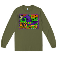 Army Green Witch's Hat 100 That Witch Long Sleeve Tee - Jasminsmagicworld