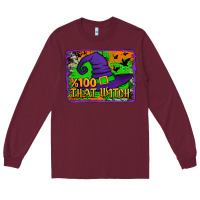 Burgundy Witch's Hat 100 That Witch Long Sleeve Tee - Jasminsmagicworld