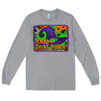 Heather Grey Witch's Hat 100 That Witch Long Sleeve Tee - Jasminsmagicworld