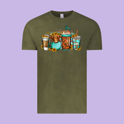 Longhaired Cow Coffee Cups Vintage Tee Designed By Jasminsmagicworld