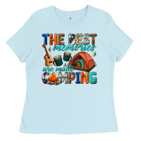Baby Blue the best memories are made camping Ladies Tee - texasbilliewilder