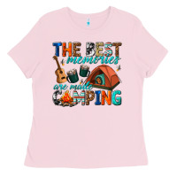 Bubblegum Pink the best memories are made camping Ladies Tee - texasbilliewilder