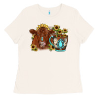 Bone sunflower coffee cup red angus gemstone Ladies Tee - JahusDesignShop