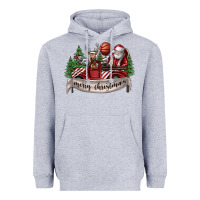 Heather Grey Merry Christmas Heavyweight Hoodie - SublimationCraftShop