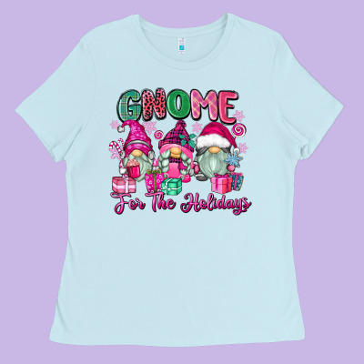 Gnome For The Holidays Ladies Tee Designed By Zillion Design Studio