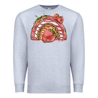 Heather Grey strawberry rainbow Premium Sweatshirt - BarkalooDesign