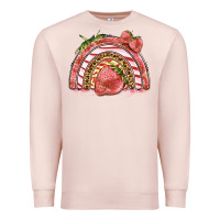 Pale Pink strawberry rainbow Premium Sweatshirt - BarkalooDesign