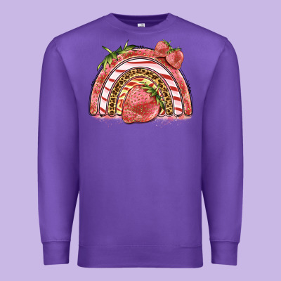 Strawberry Rainbow Premium Sweatshirt Designed By Barkaloodesign