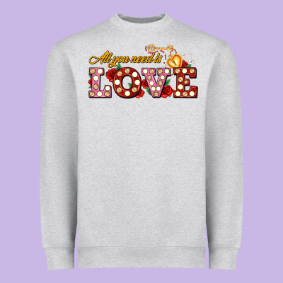 All You Need Is Love Heavyweight Sweatshirt Designed By Adodesignshop