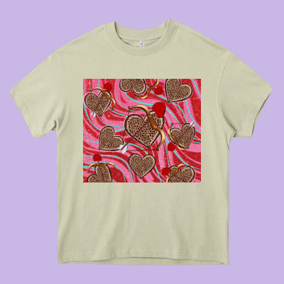 Heavy Core Tee valentine's day hearts bow and arrow