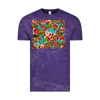 Cloud Purple tropical flowers Vintage Tee - Artiststas