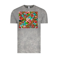 Cloud Rock tropical flowers Vintage Tee - Artiststas