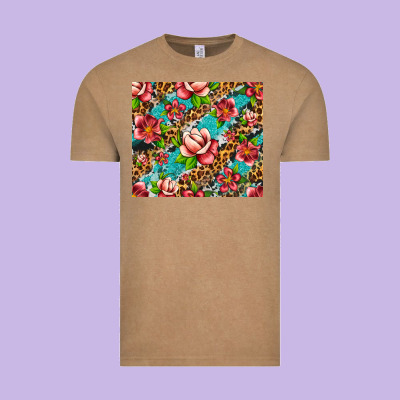 Tropical Flowers Vintage Tee Designed By Artiststas