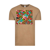 Vintage Coffee tropical flowers Vintage Tee - Artiststas