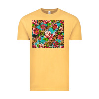 Vintage Mustard tropical flowers Vintage Tee - Artiststas