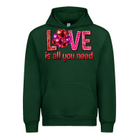 Forest Green Love is all you need Valentine's Day Urban Hoodie - HowdyJamesFarm