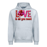 Heather Grey Love is all you need Valentine's Day Urban Hoodie - HowdyJamesFarm