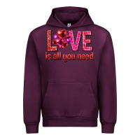 Mauve Wine Love is all you need Valentine's Day Urban Hoodie - HowdyJamesFarm