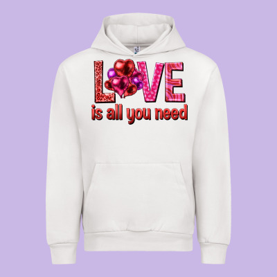 Love Is All You Need Valentine's Day Urban Hoodie Designed By Howdyjamesfarm