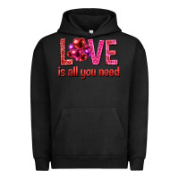 Pigment Black Love is all you need Valentine's Day Urban Hoodie - HowdyJamesFarm