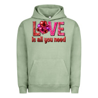 Pigment Oil Green Love is all you need Valentine's Day Urban Hoodie - HowdyJamesFarm