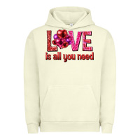 Pigment Pistachio Love is all you need Valentine's Day Urban Hoodie - HowdyJamesFarm