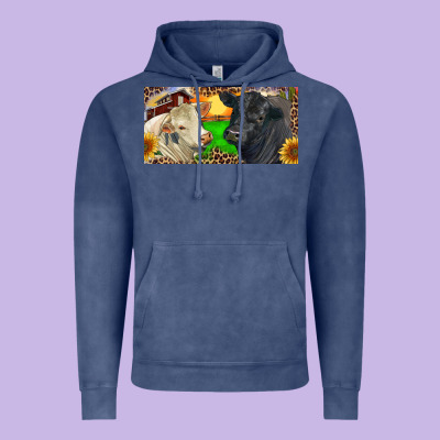 Charolais Bull And Black Angus Bull With Farm Vintage Hoodie Designed By Ranaportraitstore