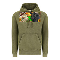 Vintage Olive Charolais Bull And Black Angus Bull With Farm Vintage Hoodie - RanaPortraitStore