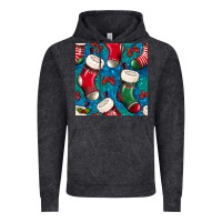 Vintage Black christmas socks seamless pattern Vintage Hoodie - BundleAndBundleShop