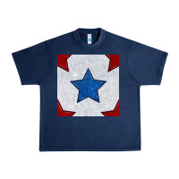 Navy Glitter 4th Of July Seamless Pattern Urban Heavy Tee - BundleAndBundleShop