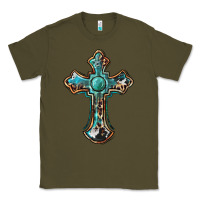 Army Green western cross Classic Tee - BarkalooDesign