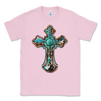 Bubblegum Pink western cross Classic Tee - BarkalooDesign