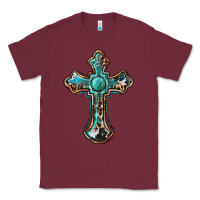 Burgundy western cross Classic Tee - BarkalooDesign