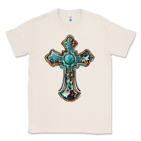 Natural western cross Classic Tee - BarkalooDesign