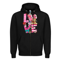 Black love valentines day Zipper Hoodie - NancyCooperArtShop