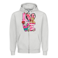 Dove Grey love valentines day Zipper Hoodie - NancyCooperArtShop