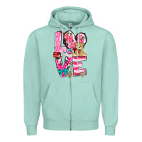Seafoam love valentines day Zipper Hoodie - NancyCooperArtShop