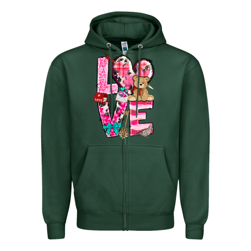 Love Valentines Day Zipper Hoodie by NancyCooperArtShop | Teevron