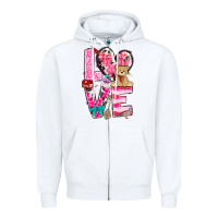 White love valentines day Zipper Hoodie - NancyCooperArtShop