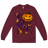 Burgundy Love Halloween Long Sleeve Tee - Jasminsmagicworld
