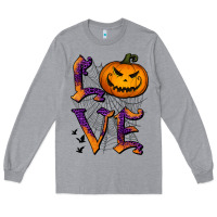 Heather Grey Love Halloween Long Sleeve Tee - Jasminsmagicworld