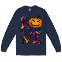 Navy Love Halloween Long Sleeve Tee - Jasminsmagicworld