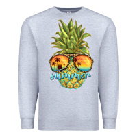 Heather Grey pineapple summer Premium Sweatshirt - BarkalooDesign