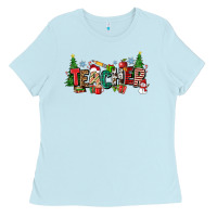 Baby Blue Christmas teacher Ladies Tee - Zillion Design Studio