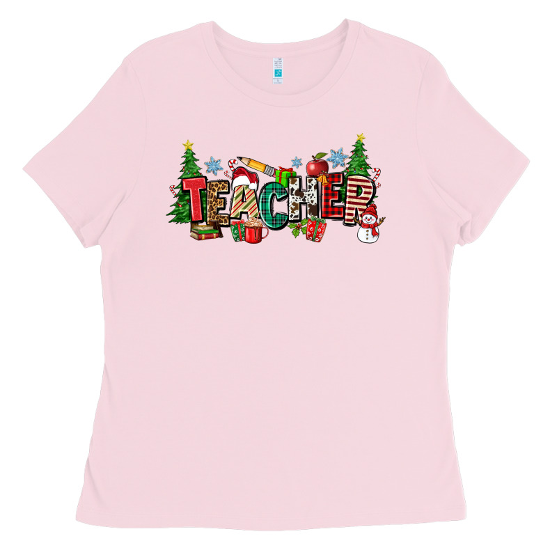 Christmas Teacher Ladies Tee by Zillion Design Studio | Teevron