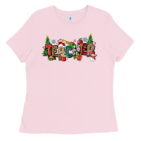 Bubblegum Pink Christmas teacher Ladies Tee - Zillion Design Studio