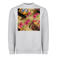 Heather Grey trencher chain seamless pattern Heavyweight Sweatshirt - BundleAndBundleShop