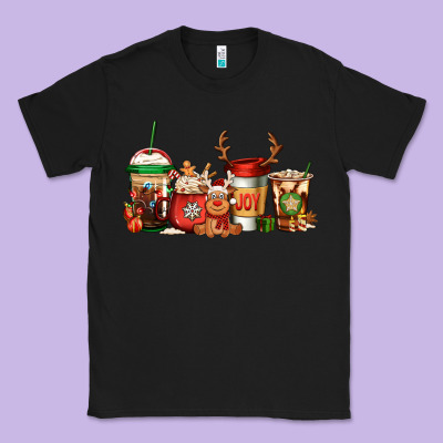 Reindeer Christmas Coffee Cups Classic Tee Designed By Jasminsmagicworld
