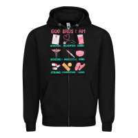 Black god says i am nurse Zipper Hoodie - MaliasSmallBusiness