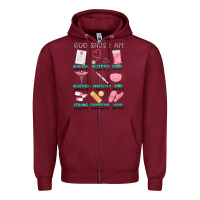 Burgundy god says i am nurse Zipper Hoodie - MaliasSmallBusiness